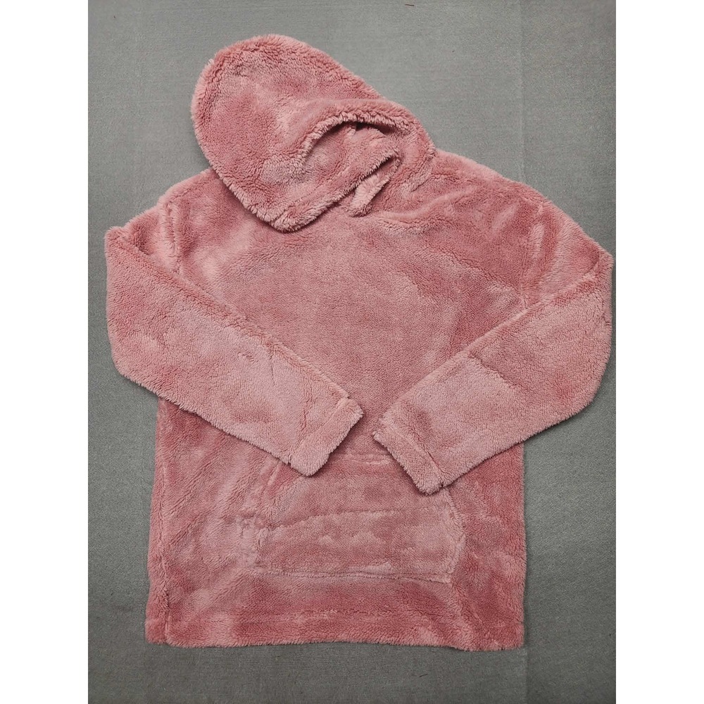 The Childrens Place Girls Flora Pink Sherpa Pullover Hoodie Size M 7/8 NWT
